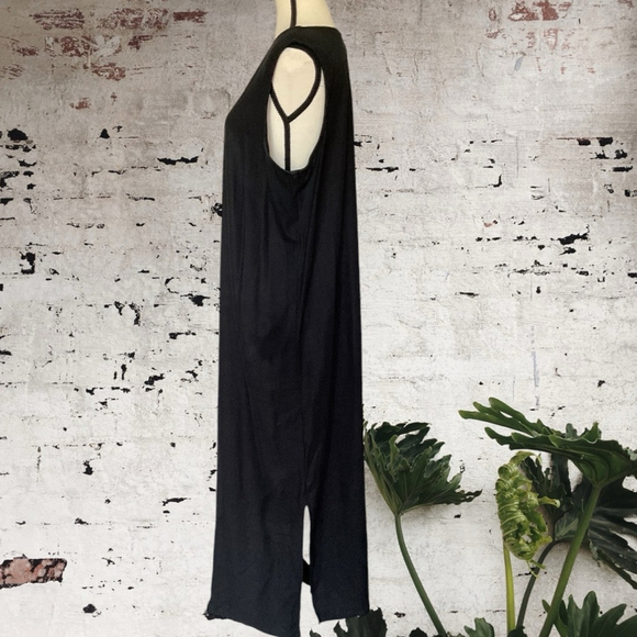 Studio Ease VINTAGE linen blend 2 PC maxi Dress & Black leopard print Jacket 16W - Picture 4 of 14